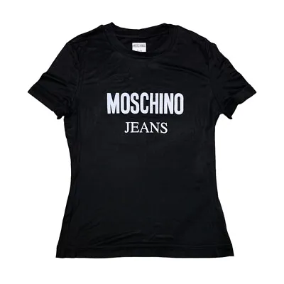 AUTHENTIC VINTAGE 1990S MOSCHINO JEANS TEE SHIRT LOGO PRINT Size Small • $75