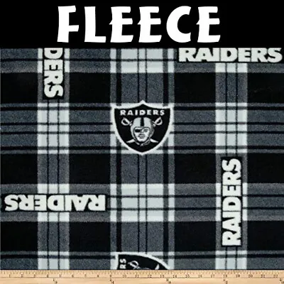NFL Las Vegas Raiders Plaid 6415-D Fleece Fabric By The Yard • $21.95