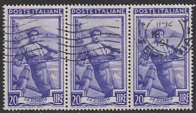 £1.75 • Buy ITALY  1950 Italy Working.  20L  Good Used Strip Of 3    (p124) 