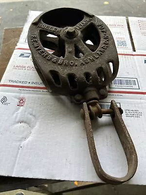 Antique Cast Iron F.E. Myers & Bro H-408 Barn Farm Hay Trolley Pulley Ashland OH • $99