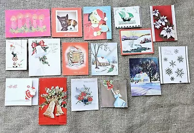 Vintage Christmas Cards Lot Of 16 Used 1950 To 1970s • $11.99