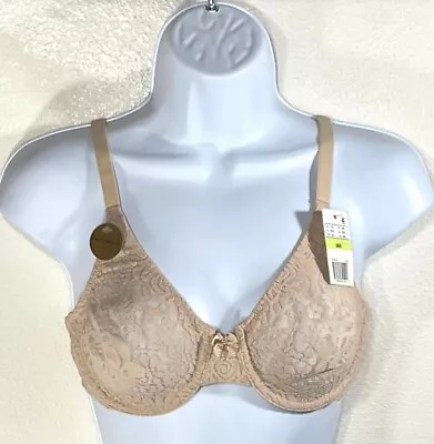 NWT Wacoal Women's 36B Halo Lace Molded Underwire Bra 851205 Sand • $30.39