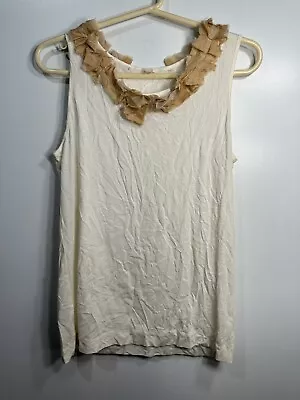 J Crew Womens Sleeveless Cream Tank Top Shirt Size Medium • $15