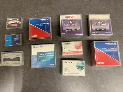 Lot Of Miscellaneous Backup Tapes Cleaning Cartridges Ultrium DDS AIT MANY NEW • $49.99