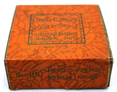 $52.19 • Buy Rare Boxed Antique RICHARD HUDNUT USA THREE FLOWERS DOUBLE Compact No. 180 Rouge