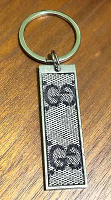 Rare Gucci Keychain Bag Charm W/ Gg  Monogram On Canvas (silver Toned Frame) • $99