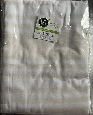 MDesign Cotton Stripe Fabric Shower Curtain 72  X 96 -Cream Sold Out New • $19.95