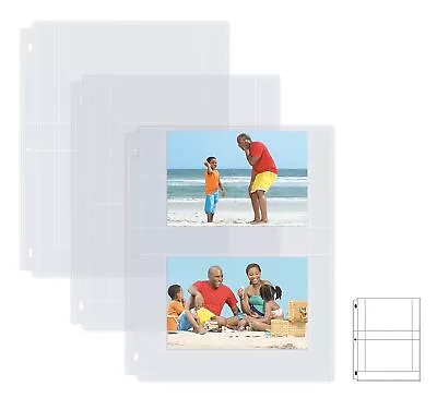 Photo Album Refill Sheets 4 X 6 Inch Heavyweight Diamond Clear 3 Ring Phot... • $9.49