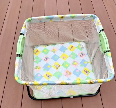 Vintage Cabbage Patch Kids Doll Fold-Up Playpen 1983 Collapsible 20 X 20 X 12 • $29.99