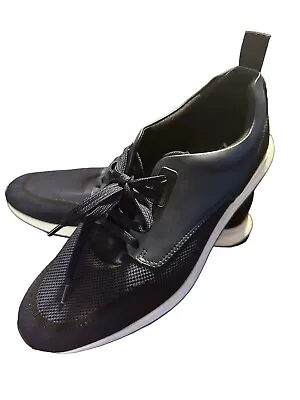 $29 • Buy Zara Men’s Blue Black White Lace Up Knit Shoes Sneakers Size 10 UE 43