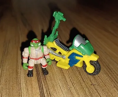 Vintage TMNT Teenage Mutant Turtles Micro Mutants Scooter Bike Raphael Figure  • $24.99