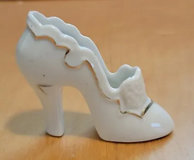 VINTAGE Nat Sup Co Original Miniature White Porcelain HIGH HEEL SHOE Figurine • $5