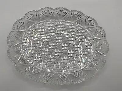 Vintage Mikasa Crystal Georgian Cut Oval Glass Serving Platter Plate 12  Japan • $10.99