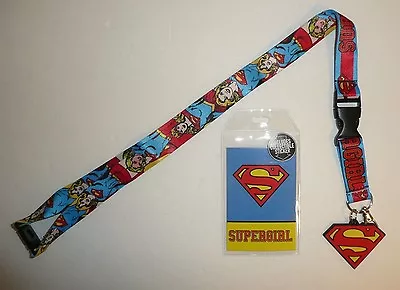 DC Comics SUPERGIRL Neck Lanyard ID Badge Holder Detachable Super Girl Superman • $14.20