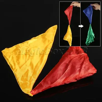 1pc Change Colour Silk Scarf Close Up Stage Magic Trick Magic Props Toys 24x24cm • £2