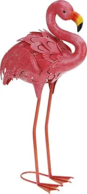 £17.99 • Buy Tall Colourful Metal Flamingo Garden Ornament Sculpture Friendly Bird Features