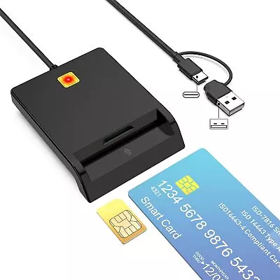 CAC Card Reader Military USB SIM Card Reader 2 In 2 Smart Card Reader DOD Milita • $35.30