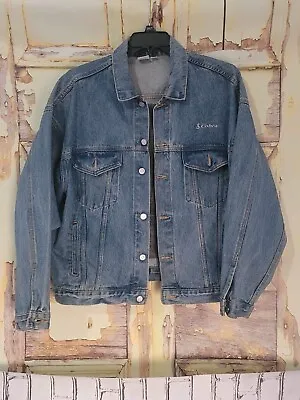 Vintage TYCA Cobra CB Denim Jacket Size L Embossed Mens USA Made Trucker • $59.99