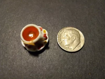 ⭐1:12 Dollhouse Miniature Food Heart Tea Cup Saucer Filled W/ Tea Lipton Tea Bag • $3