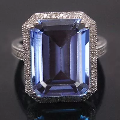14KT Gold & 3.50ct  Natural Blue Tanzanite With Diamond Ring • $989.47
