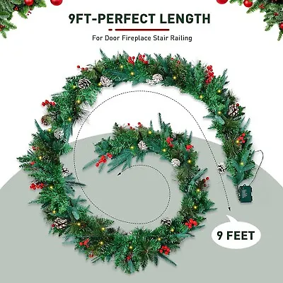 9ft Prelit Christmas Garland • $29.99