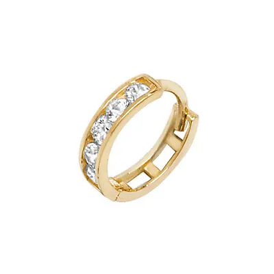 9ct Gold Cartilage Hoop Earring - Diamond Set Huggie • £23.95