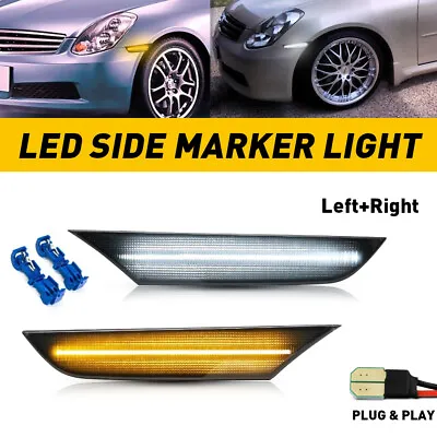 For 03-06 Infiniti G35 Sedan 4 Door Sequential LED Side Marker Light Smoked Pair • $30.99