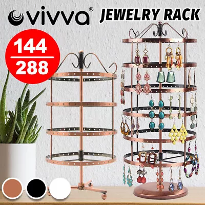 Vivva 144/288 Holes Jewelry Earring Necklace Holder Organiser Rack Stand Hanger • $16.99