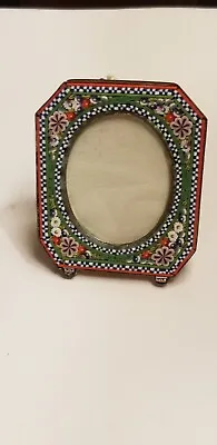 Antique Italian Micromosaic Micro Mosaic Easel Picture Frame Miniature 2.5  X 2  • $124.99