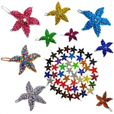 GLAM STARFISH SEA STAR HAIR CLIP Made With SWAROVSKI CRYSTAL HAIRPIN MERMAID • $13.99