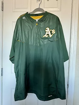 Oakland A’s Majestic Quarter Zip Cool Base Short Sleeve 3XL • $5.51