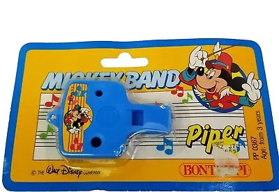 VINTAGE Disney Mickey Mouse Band Piper Whistle NEW Made In Italy Bontempi Music • $8.97