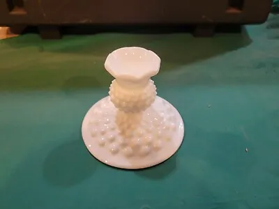 Fenton Milk Glass HOBNAIL Candle Stick Holder Vintage White 3 Inches Tall  • $8