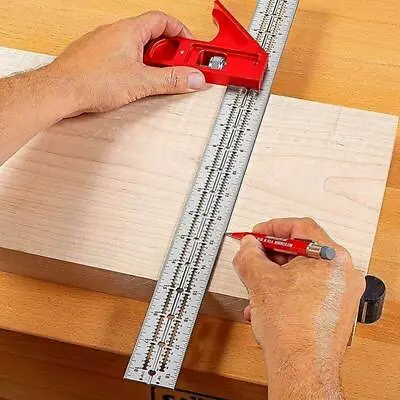 Woodworking Angle Measuring Tool Square Edge Corner Carpenter 45CM • £7.81