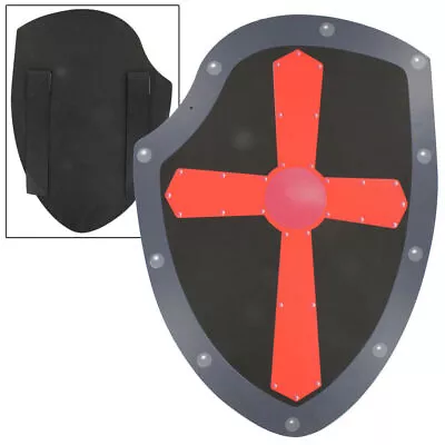 Gallantry Iron Cross Medieval Foam Shield For LARP And Cosplay Red & Black • $11.27