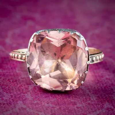 £995 • Buy Georgian Style Pink Paste Solitaire Ring 