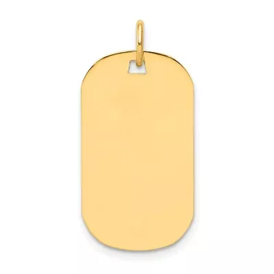 $168.81 • Buy Real 14K Yellow Gold Plain .013 Gauge Engraveable Dog Tag Disc Charm