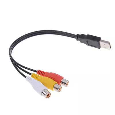 USB Male Plug To 3 RCA Female Adapter Audio Converter Cable USB To RC =y= • $2.60