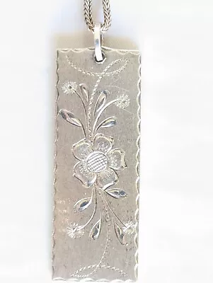 Beautiful Sterling Silver Ingot Pendant Necklace Vintage 925 • $125