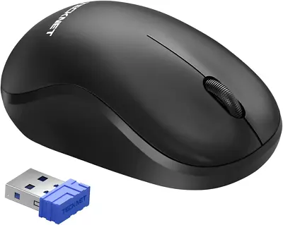 TECKNET Wireless Mouse For Laptop 2.4GHz USB Mini Computer Mice 1200 DPI Small • £7.98