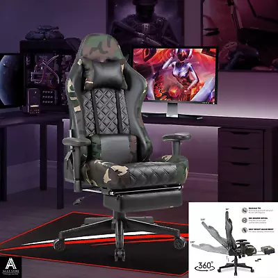 £95 • Buy Office Ergonomic Gaming Chair For Home Computer Swivel Recliner Footrest Cushion