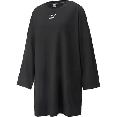 Women's Dress Puma Classic Long Sleeve Pullover T-Shirt Dress In Black • £14.99