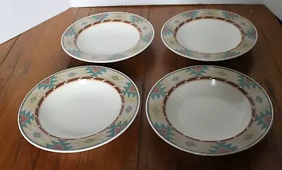 Mikasa Intaglio Cimmaron Large Rim Soup Bowls Set Of 4 • $12