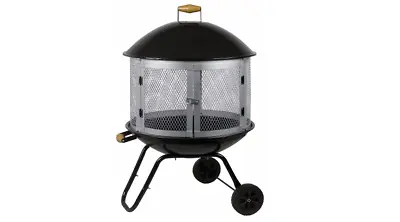 $136.26 • Buy Firepit Round Portable Patio Fireplace Wheeled Garden Warmer Outdoor Fire Pit Up