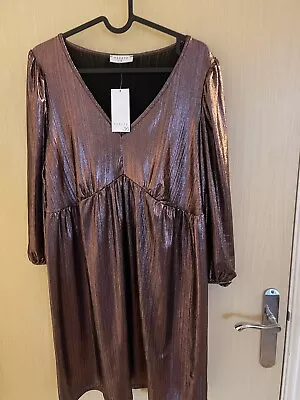 Matalan Rose Gold Foil Dress BNWT Size 14 • £2.99
