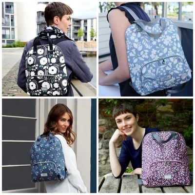 Earth Squared Fair Trade Oil Cloth Backpack Rucksack Bag Various Designs • £40.99