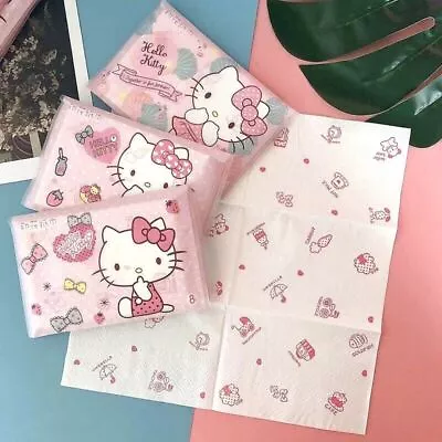 Hot Kitty Printed Wallet Style Napkin Small Pack Portable Tissue Paper 6 Packs • $19.78