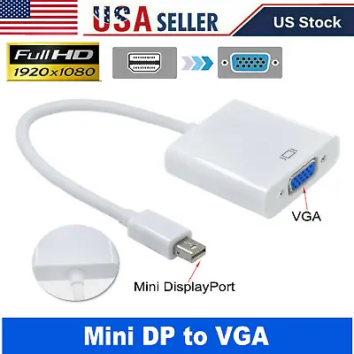 Mini DisplayPort To VGA Adapter Display Port DP For MacBook Pro Air Thunderbolt • $4.99