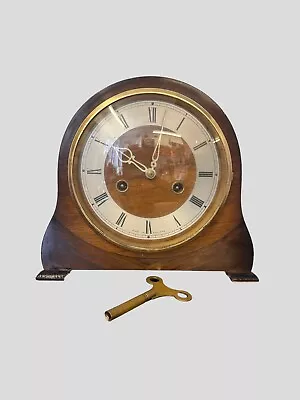 Smiths Enfield Striking Mechanical Mantle Clock - Oak - Art Deco • $118.12