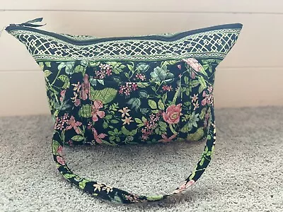 Vera Bradley Duffel Weekender Travel Gym Bag Black Pink Flowers Pockets Botanica • $24